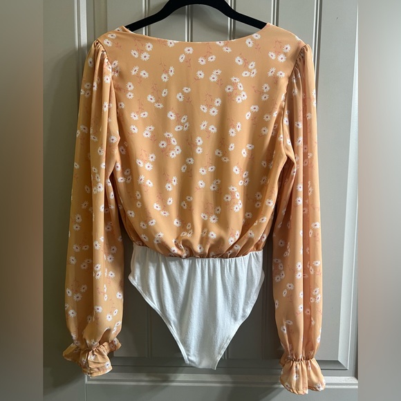 Pink Lily golden yellow floral bodysuit - Picture 7 of 16